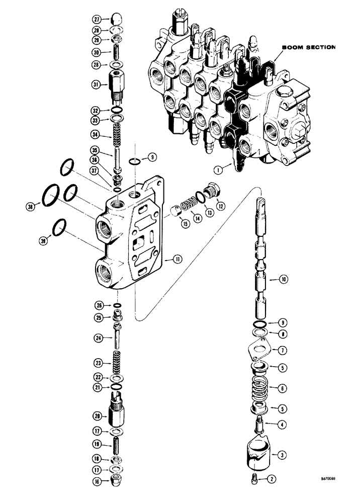 Схема запчастей Case 33S - (092) - D40748 BACKHOE BOOM SECTION 