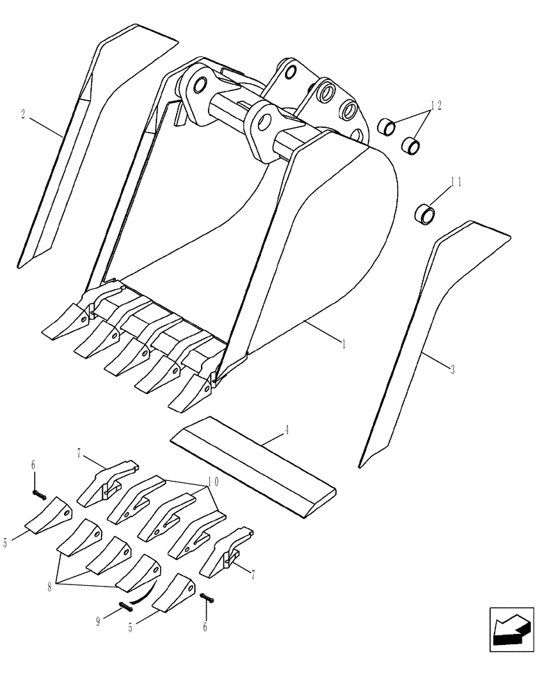 Схема запчастей Case 580SM - (84.100.01[04]) - BUCKET, UNIVERSAL BACKHOE (610 MM (24 INCH) / 762 MM (30 INCH) WIDE) (84) - BOOMS, DIPPERS & BUCKETS