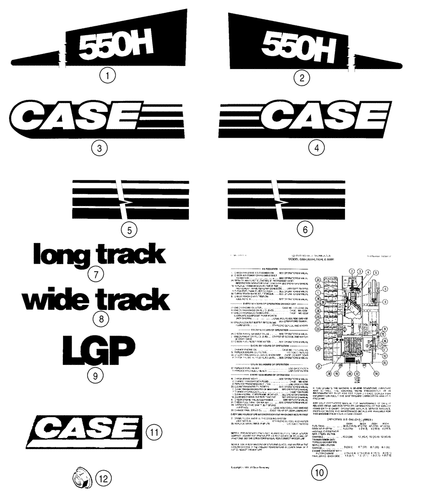 Схема запчастей Case 550H - (9-22) - DECALS (09) - CHASSIS/ATTACHMENTS