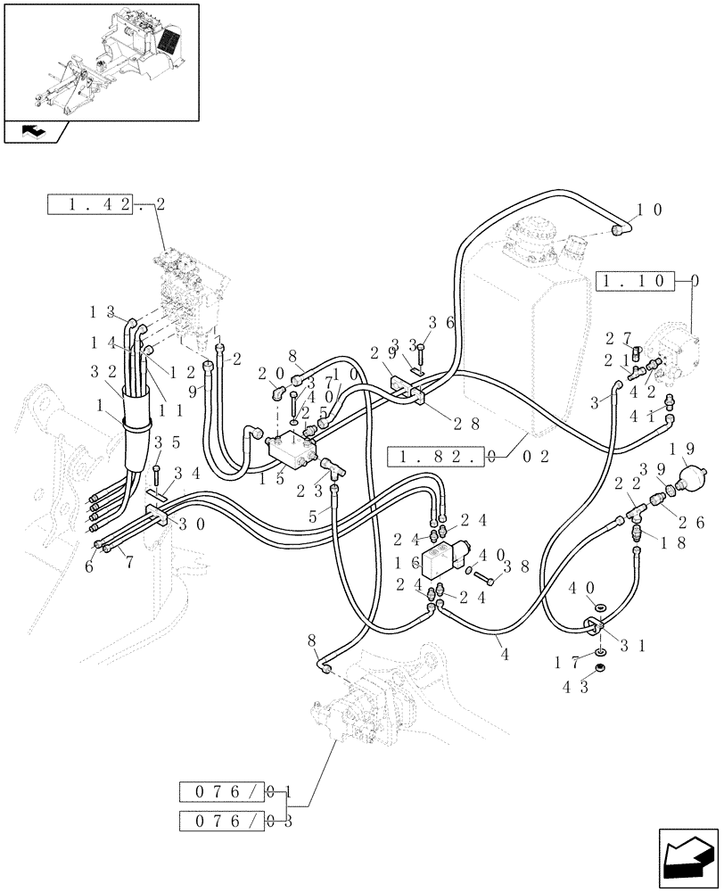 Схема запчастей Case 221E - (1.82.8) - HYDRAULIC SYSTEM INTERVENTION (07) - HYDRAULIC SYSTEMS