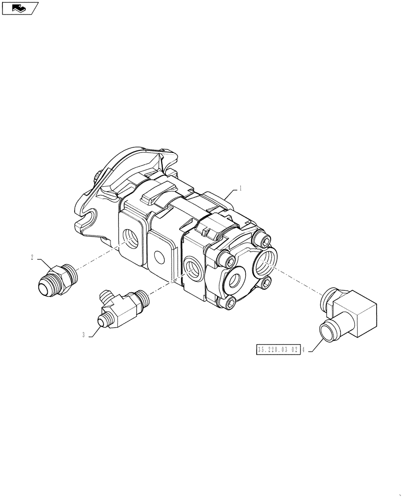 Схема запчастей Case SV300 - (35.220.AA[03]) - 2ND AUX HYD, HIGH FLOW, GEAR PUMP (SV250,SV300,TV380) (35) - HYDRAULIC SYSTEMS