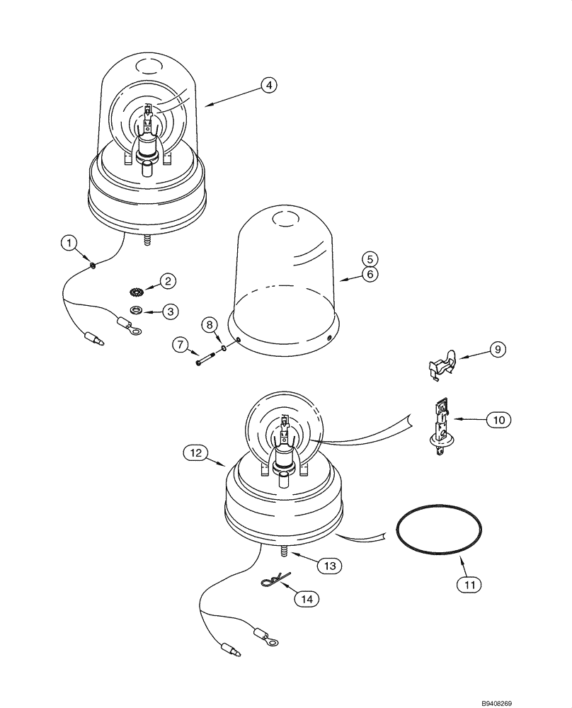 Схема запчастей Case 590SM - (04-18) - BEACON, ROTATING (CAB OR CANOPY MODELS) (04) - ELECTRICAL SYSTEMS