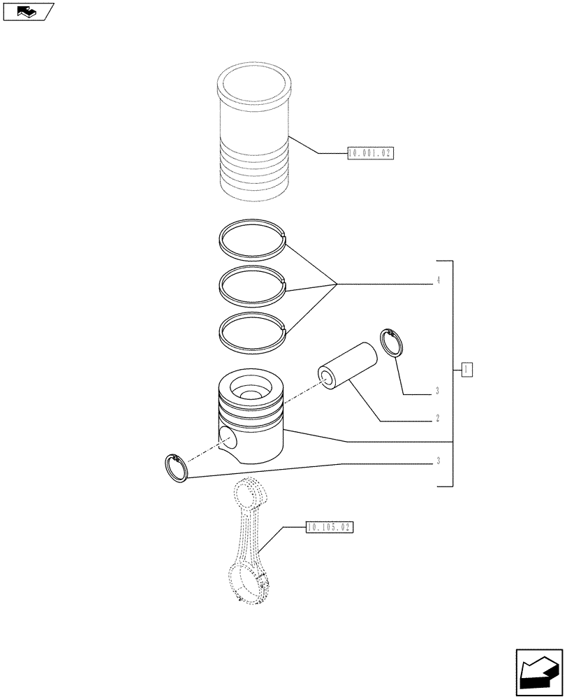 Схема запчастей Case F3AE0684K E910 - (10.105.01) - PISTON - ENGINE - MY11 8120 (10) - ENGINE