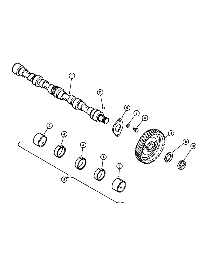 Схема запчастей Case 430CK - (031E) - CAMSHAFT, (188) DIESEL ENGINE 