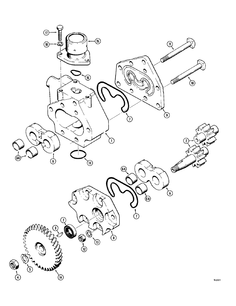 Схема запчастей Case 380CK - (124) - SELECTAMATIC PUMP (08) - HYDRAULICS