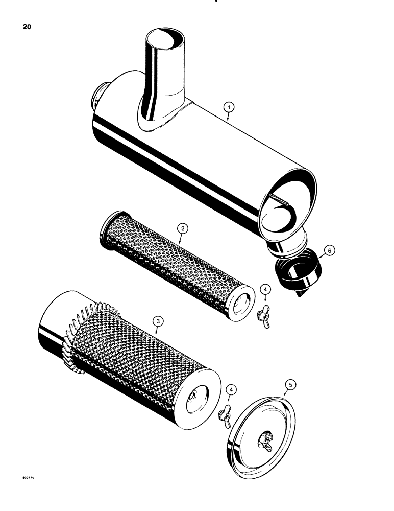 Схема запчастей Case 580E - (020) - A170974 AIR CLEANER, MODELS WITHOUT TURBOCHARGED ENGINE (02) - ENGINE