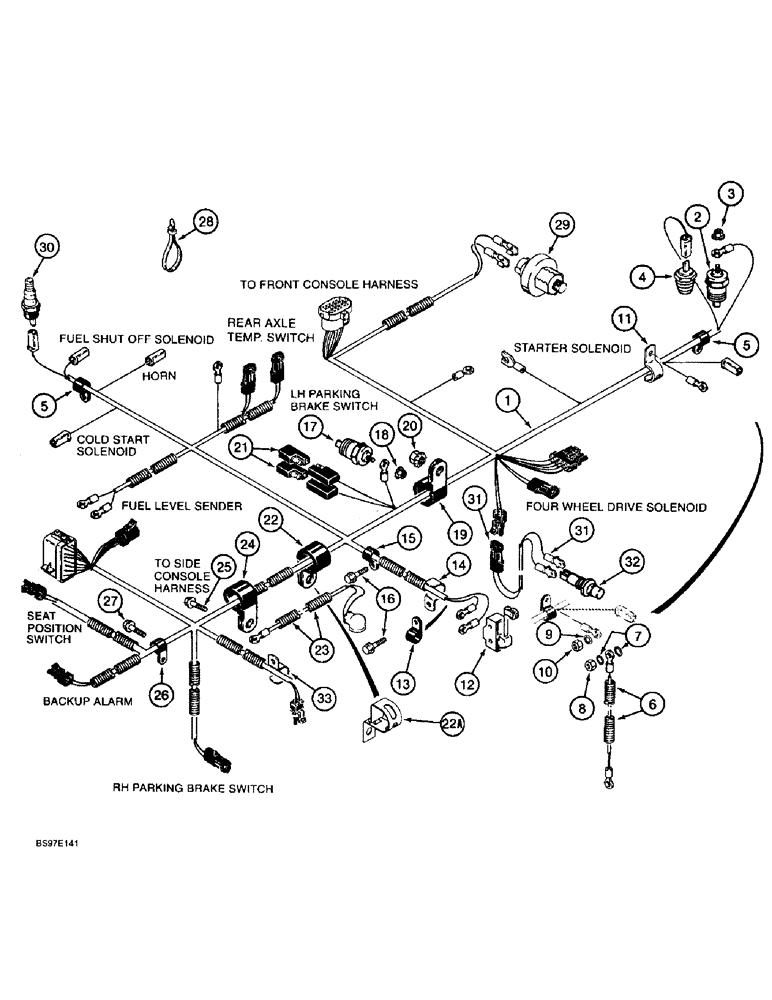 Схема запчастей Case 580SL - (4-10) - ENGINE WIRING HARNESS AND CONNECTIONS (04) - ELECTRICAL SYSTEMS