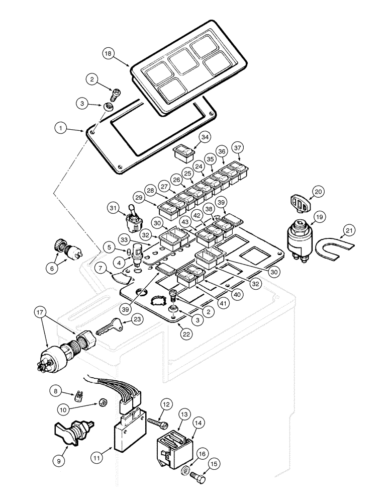 Схема запчастей Case 865 VHP - (04-14[01]) - ELECTRICAL SYSTEM - COMMAND PANEL (04) - ELECTRICAL SYSTEMS