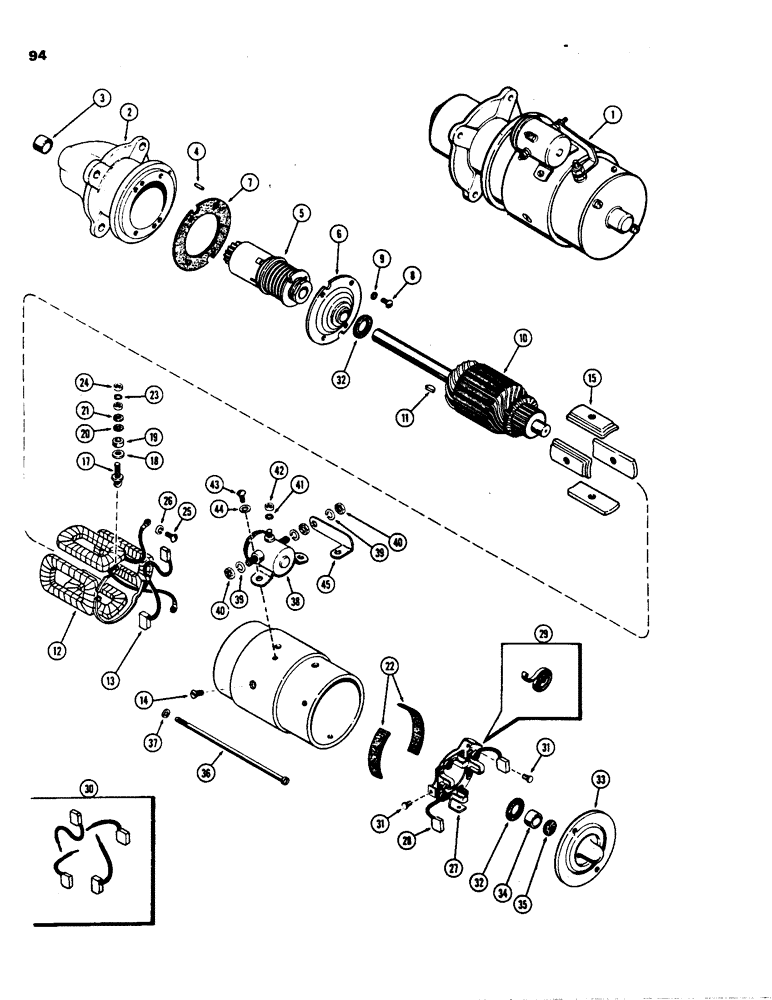 Схема запчастей Case 480B - (094) - A36584 STARTER, (148B) SPARK IGNITION ENGINE 