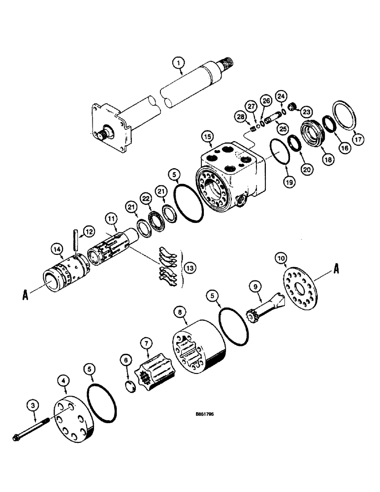 Схема запчастей Case 660 - (5-10) - STEERING COLUMN AND VALVE (05) - STEERING