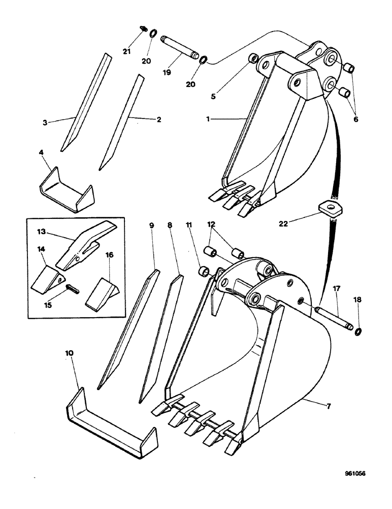 Схема запчастей Case 580G - (404) - BACKHOE - HEAVY DUTY TRENCHING BUCKETS (09) - CHASSIS/ATTACHMENTS