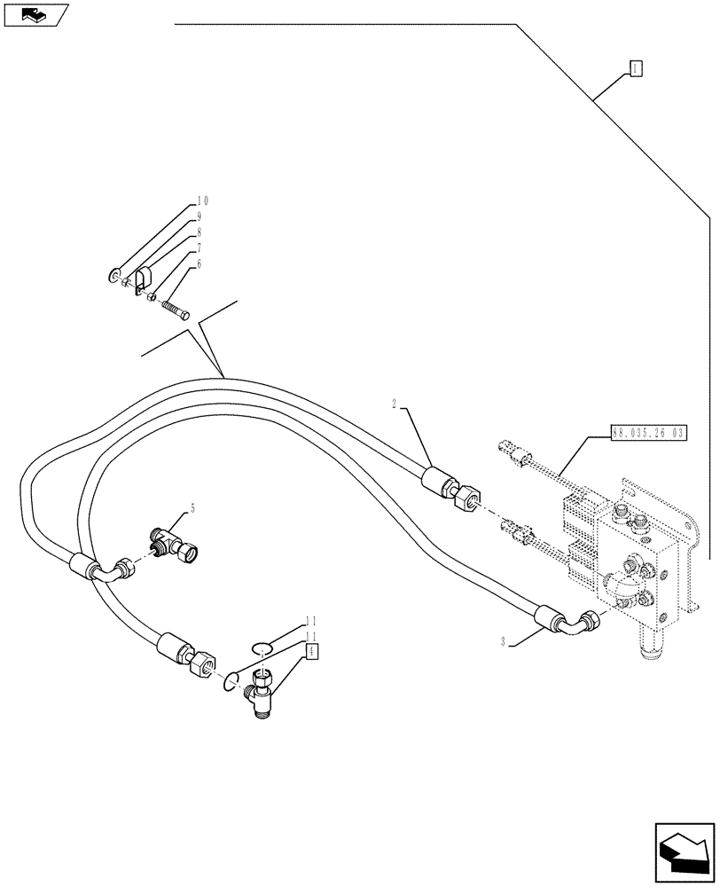 Схема запчастей Case 580SN - (88.035.26[06]) - DIA KIT, HYDRAULIC LOADER COUPLER SYSTEM (88) - ACCESSORIES