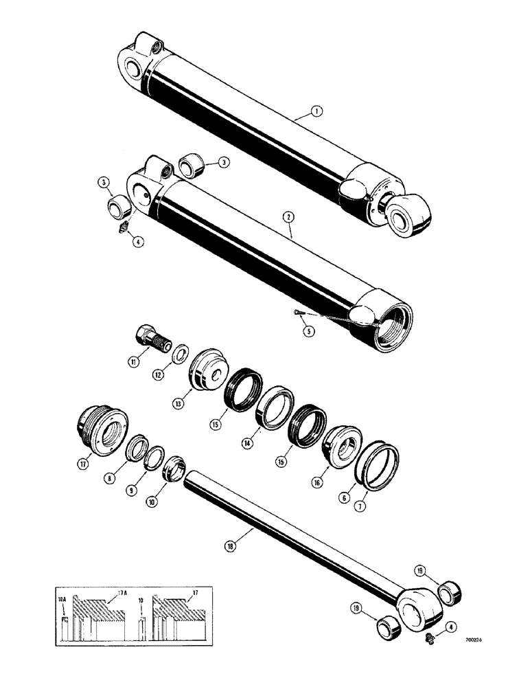 Схема запчастей Case 680CK - (216) - D42628 AND D49524 BACKHOE BUCKET CYLINDERS (35) - HYDRAULIC SYSTEMS