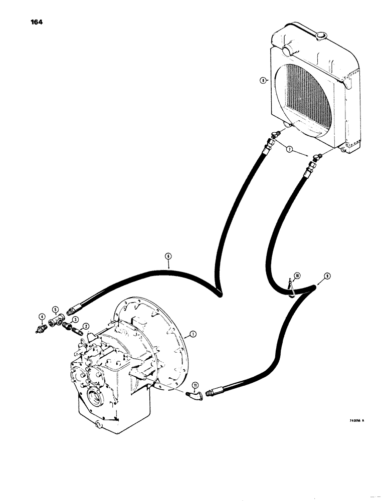 Схема запчастей Case 680E - (164) - FORWARD AND REVERSE TRANSMISSION, COOLING SYSTEM (21) - TRANSMISSION