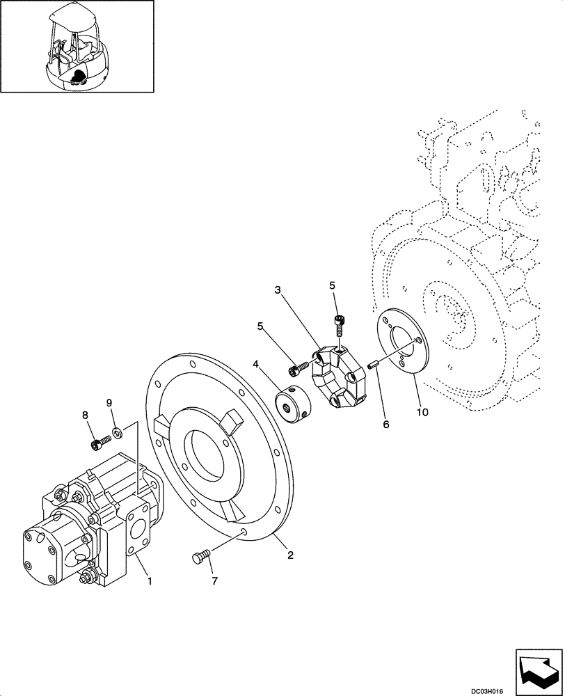 Схема запчастей Case CX25 - (06-01[00]) - POWER TAKE OFF ASSY (06) - POWER TRAIN