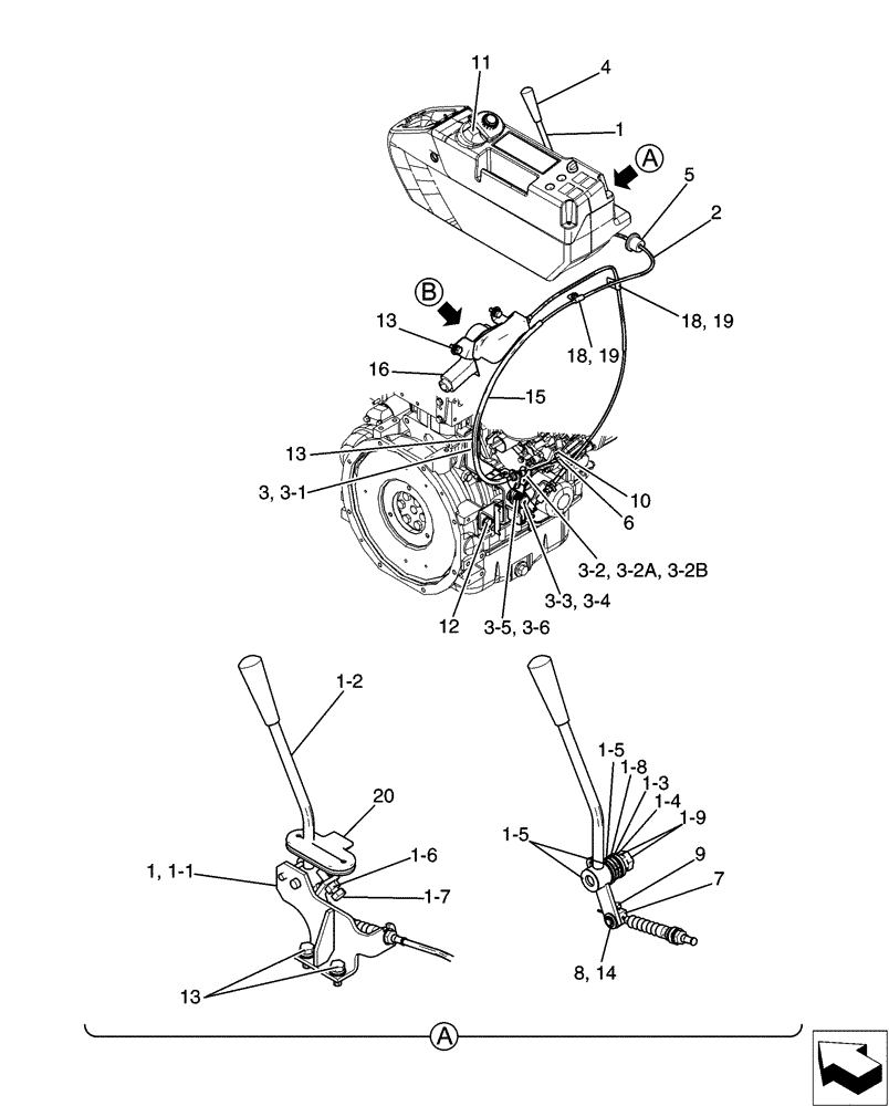 Схема запчастей Case CX31B - (01-024[01]) - CONTROL ASSY, ENGINE, WITH DECEL (10) - ENGINE