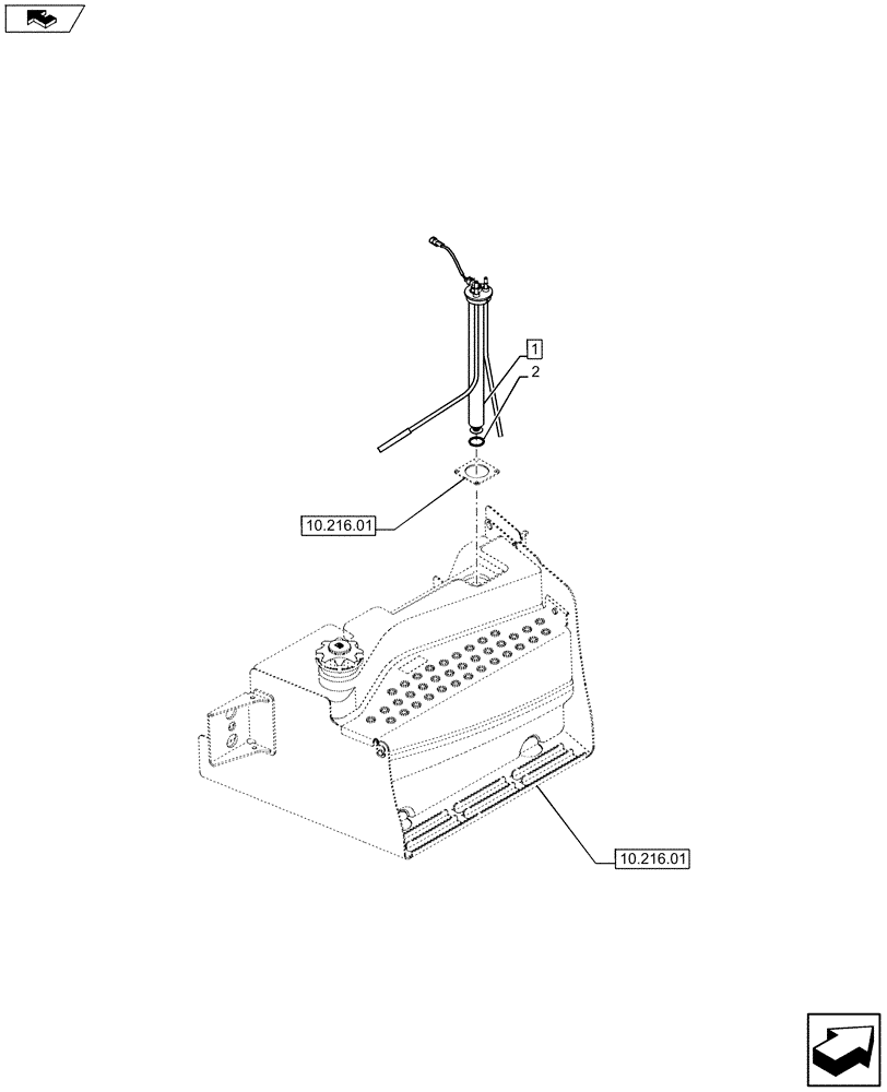 Схема запчастей Case 580SN WT - (55.011.01) - FUEL TANK - FUEL GAUGE (55) - ELECTRICAL SYSTEMS