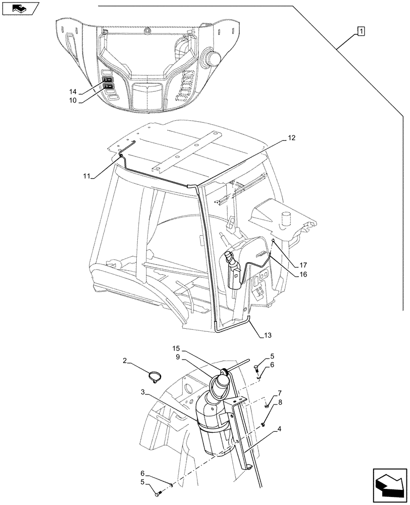 Схема запчастей Case 590SN - (88.090.08[03]) - DIA KIT, CANOPY CONVERSION NARROW -DLX (88) - ACCESSORIES