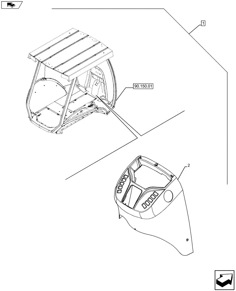 Схема запчастей Case 580SN WT - (88.090.08[06]) - DIA KIT, CANOPY CONVERSION NARROW -DLX (88) - ACCESSORIES