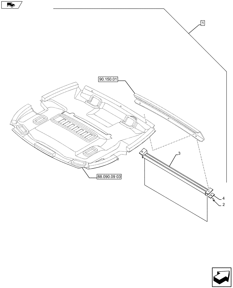 Схема запчастей Case 580SN - (88.090.09[04]) - DIA KIT, DLX CONV - NARROW (88) - ACCESSORIES