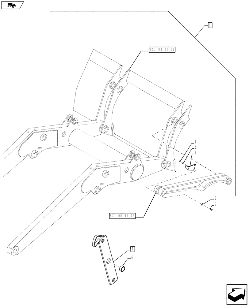 Схема запчастей Case 590SN - (88.082.06[06]) - DIA KIT, LOADER BUCKET 4-IN-1 (93 IN) (88) - ACCESSORIES