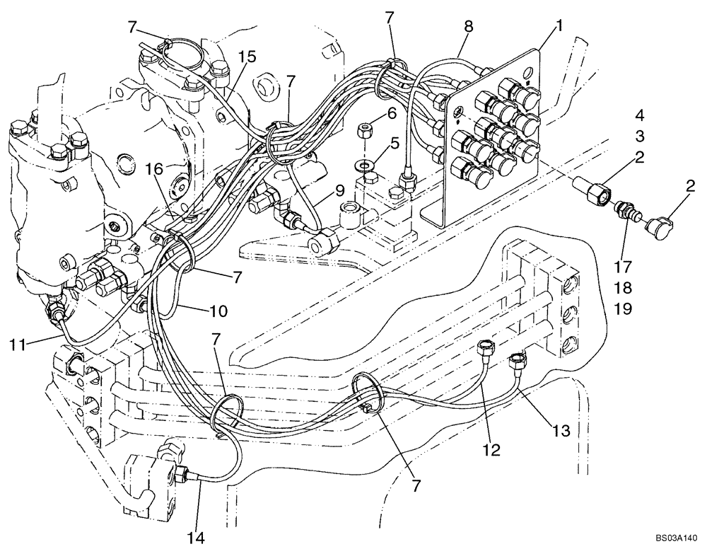 Схема запчастей Case 721D - (08-25) - HYDRAULICS - DIAGNOSTIC LINES (08) - HYDRAULICS