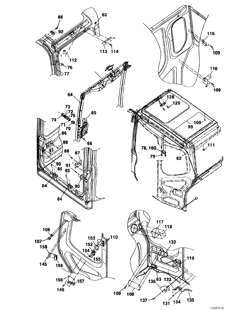 Схема запчастей Case CX135SR - (09-24) - CAB (09) - CHASSIS/ATTACHMENTS