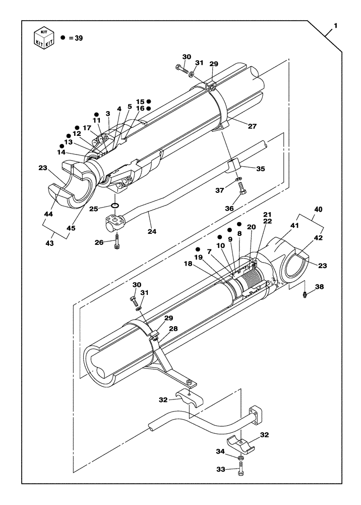 Схема запчастей Case CX470C - (08-300-01[01]) - BOOM CYLINDER - RIGHT - WITH SAFETY VALVE (07) - HYDRAULIC SYSTEM