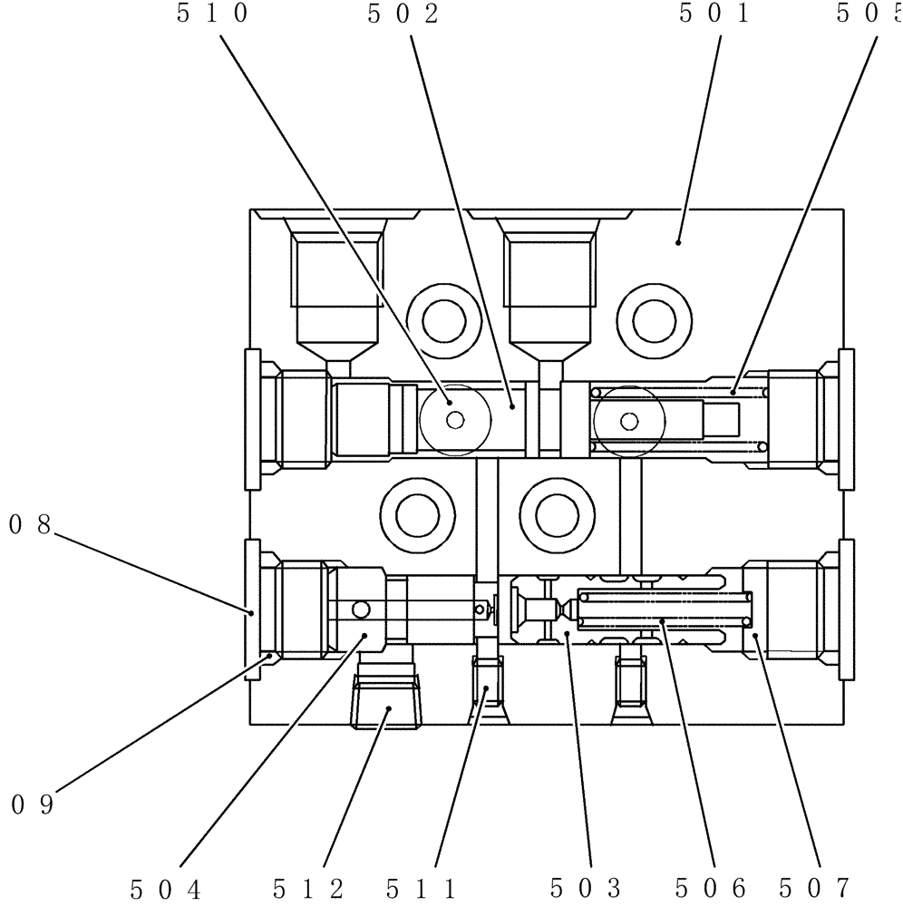 Схема запчастей Case CX50B - (HC320) - VALVE ASSEMBLY, REDUCTION (35) - HYDRAULIC SYSTEMS