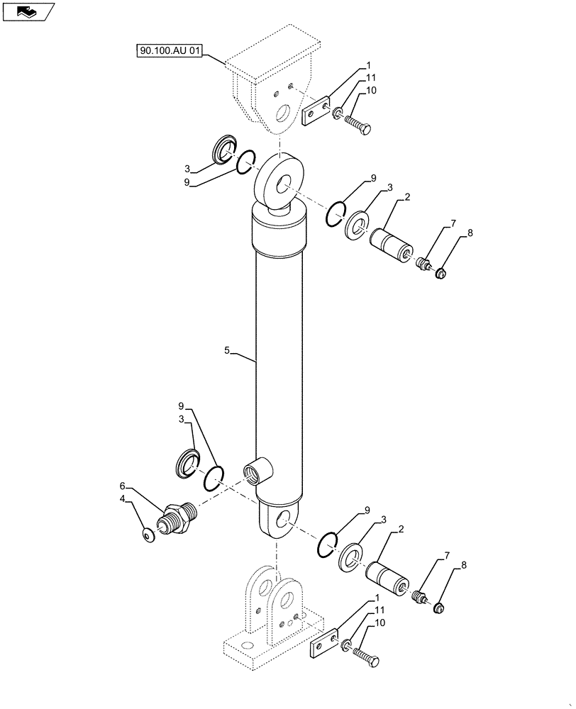 Схема запчастей Case SV211 - (35.610.AE[02]) - HYDRAULIC CYLINDER - MOUNTING, HOOD TILT (35) - HYDRAULIC SYSTEMS