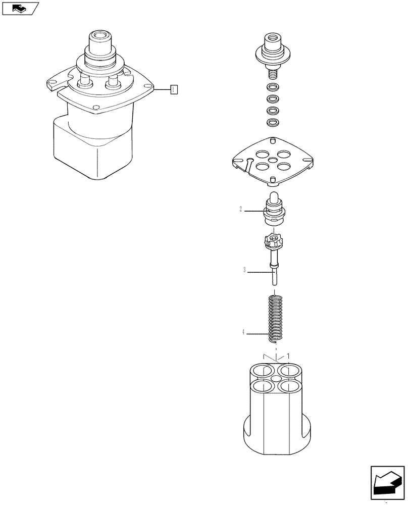 Схема запчастей Case 580SN WT - (35.726.5001[02]) - VALVE - JOYSTICK - LH, HORN - BACKHOE CONTROL VALVE, 6 SECTIONS AUXILIARY HYDRAULIC (35) - HYDRAULIC SYSTEMS