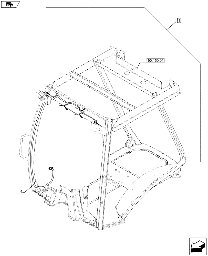 Схема запчастей Case 580SN - (88.090.11[07]) - DIA KIT, CANOPY CONVERSION WIDE -DLX (88) - ACCESSORIES