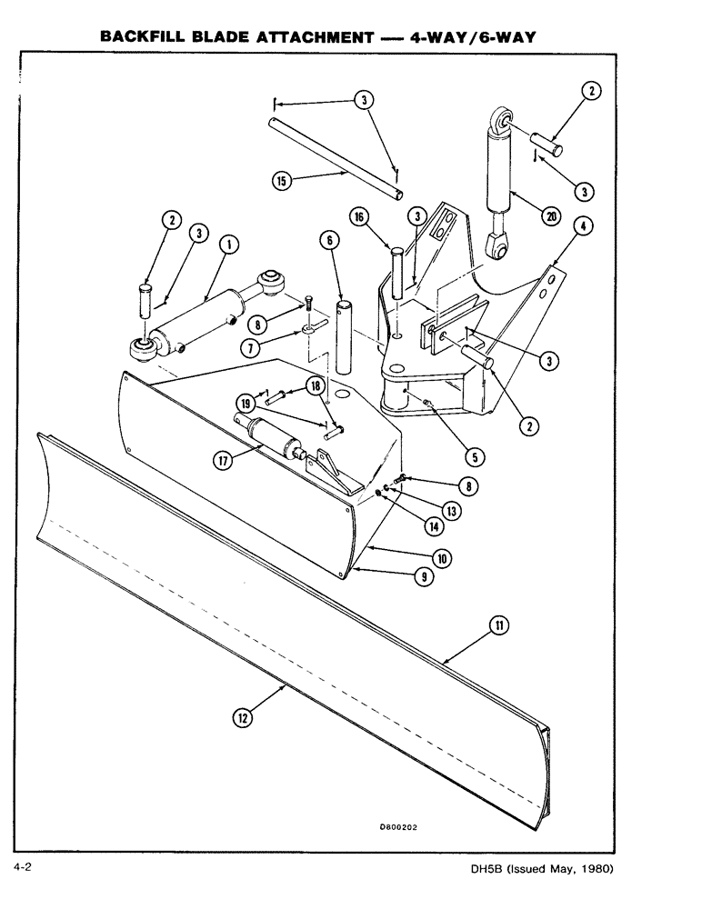 Схема запчастей Case DH5 - (4-02) - BACKFILL BLADE ATTACHMENT - 4-WAY/6-WAY (86) - DOZER