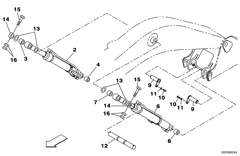 Схема запчастей Case CX290B - (09-37) - BOOM CYLINDER - MOUNTING (09) - CHASSIS/ATTACHMENTS