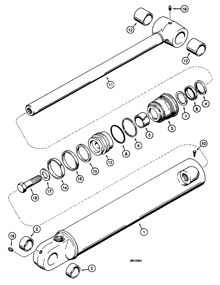 Схема запчастей Case 660 - (8-070) - BACKHOE BUCKET CYLINDER - 1346397C2 (08) - HYDRAULICS