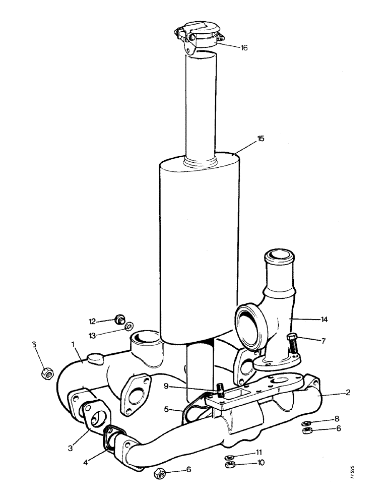 Схема запчастей Case 850 - (A10-1) - MANIFOLDS AND MUFFLER (01) - ENGINE