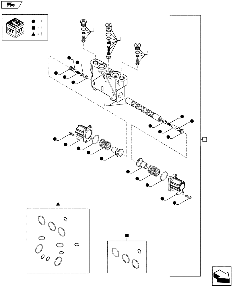 Схема запчастей Case 580SN WT - (35.726.56[04]) - BACKHOE CONTROL VALVE, BOOM SECTION (35) - HYDRAULIC SYSTEMS