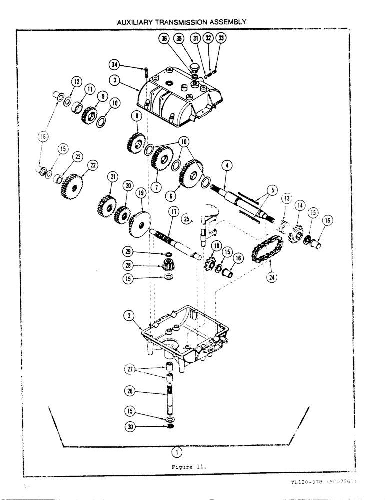 Схема запчастей Case 120 - (26) - AUXILIARY TRANSMISSION ASSEMBLY 