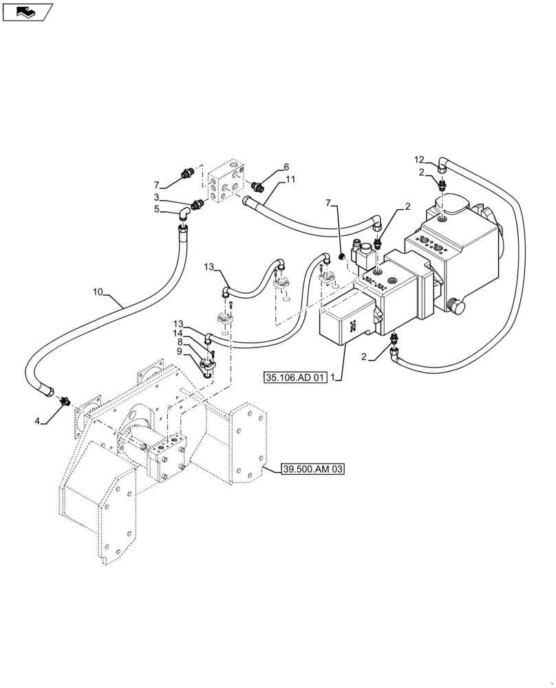 Схема запчастей Case SV211 - (35.903.AE[01]) - HYDRAULICS - VIBRATION SYSTEM (35) - HYDRAULIC SYSTEMS