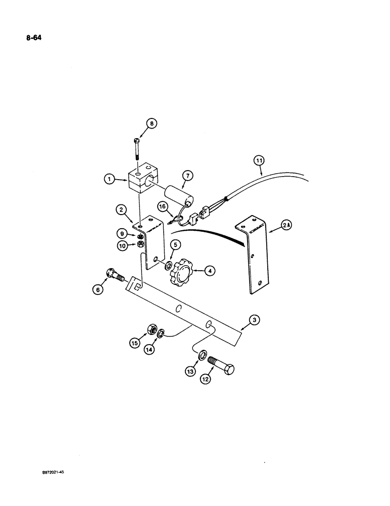 Схема запчастей Case W11B - (8-064) - LOADER HEIGHT CONTROL COMPONENTS, P.I.N. 9158252 AND AFTER (08) - HYDRAULICS