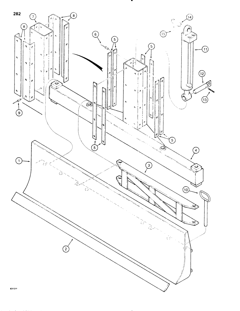 Схема запчастей Case SD100 - (282) - BACKFILL BLADE, MECHANICAL ANGLING (86) - DOZER