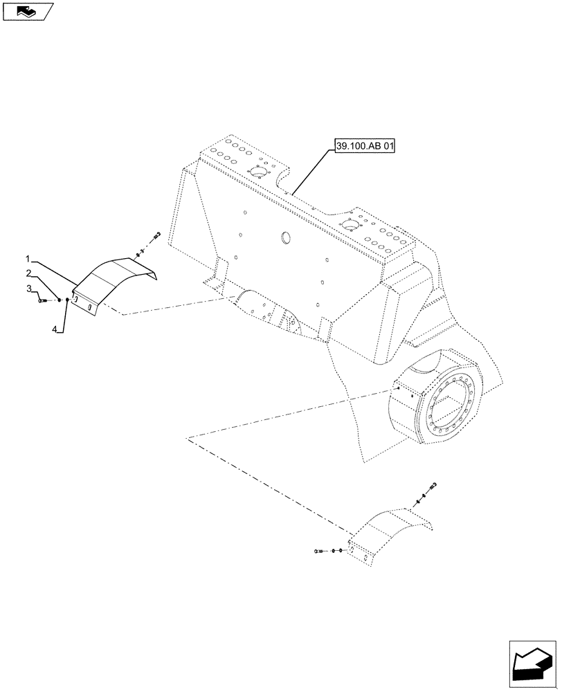 Схема запчастей Case SV211 - (39.100.AH[01]) - DRIVE MOTOR COVER - REAR (39) - FRAMES AND BALLASTING