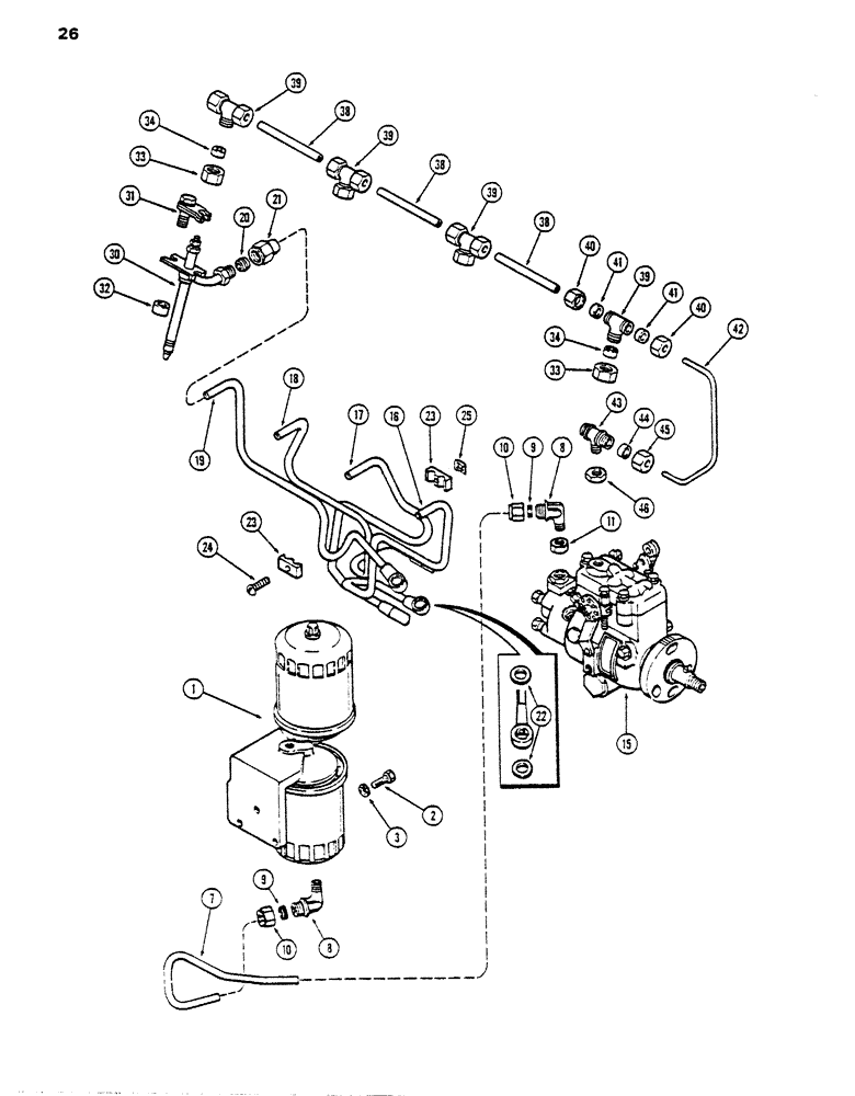 Схема запчастей Case DH5 - (26) - FUEL INJECTION & FILTER SYSTEM (10) - ENGINE