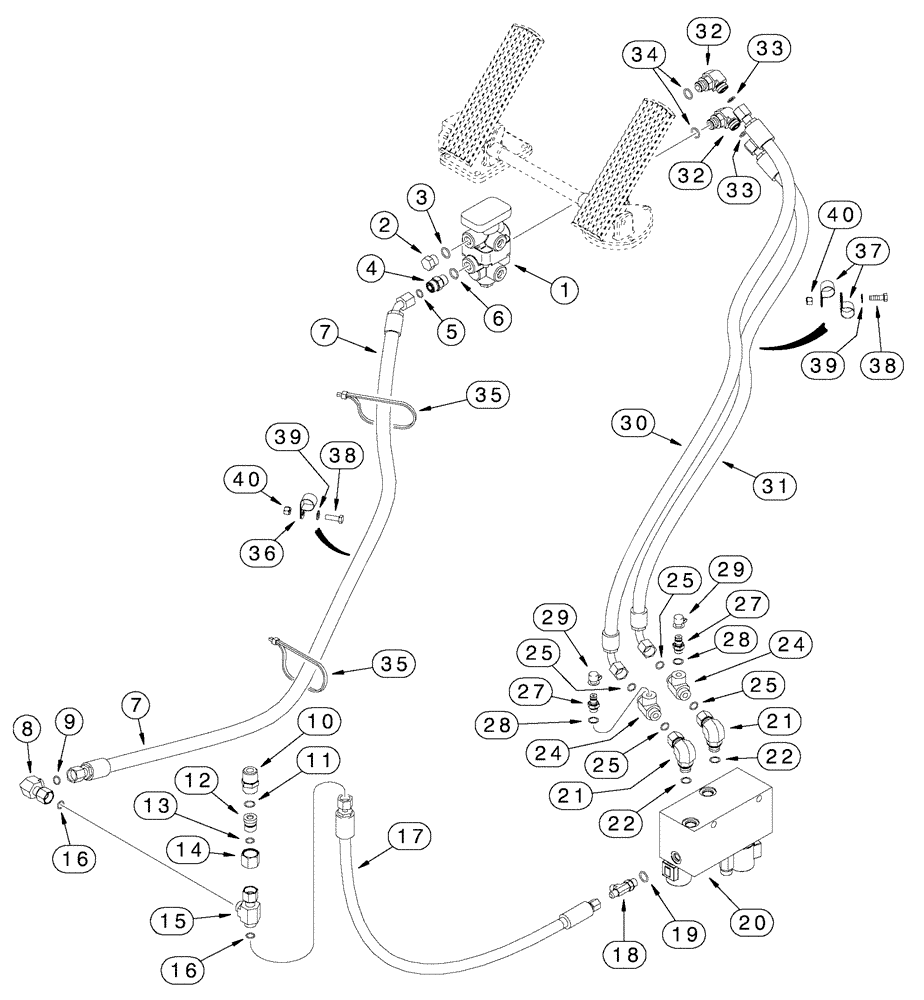 Схема запчастей Case 921C - (07-09) - HYDRAULICS - BRAKE, MAIN (07) - BRAKES