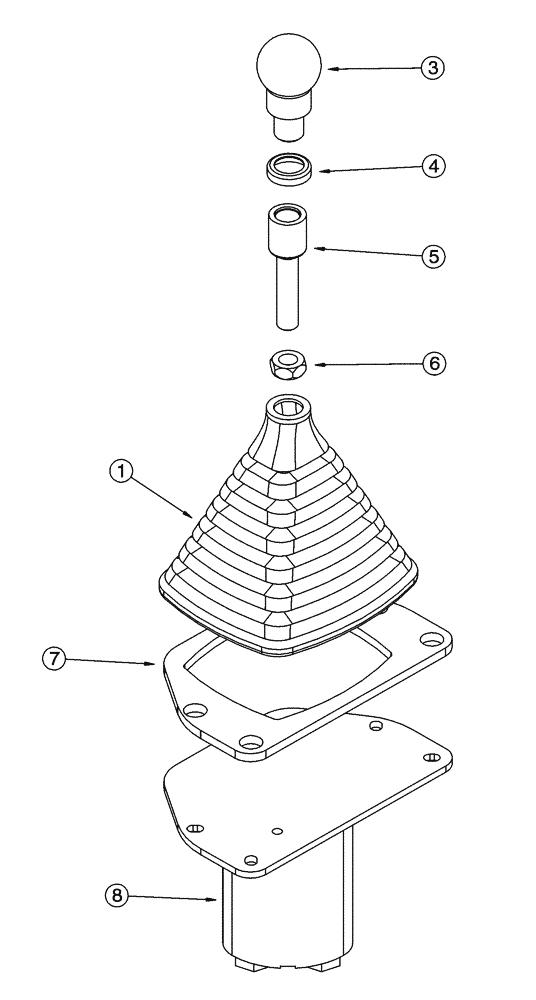 Схема запчастей Case 621C - (08-055) - VALVE ASSY - REMOTE CONTROL, AUXILIARY, SINGLE LEVER W/TWO SPOOL VALVE, NORTH AMERICA ONLY (08) - HYDRAULICS