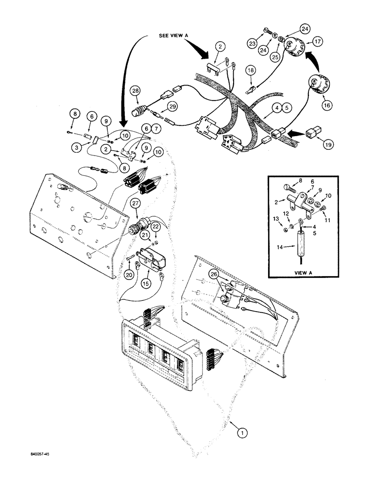 Схема запчастей Case W36 - (4-112) - ELECTRICAL SYSTEM, FRONT HARNESS TO INSTRUMENT PANEL, PRIOR TO PIN 9156438 (04) - ELECTRICAL SYSTEMS