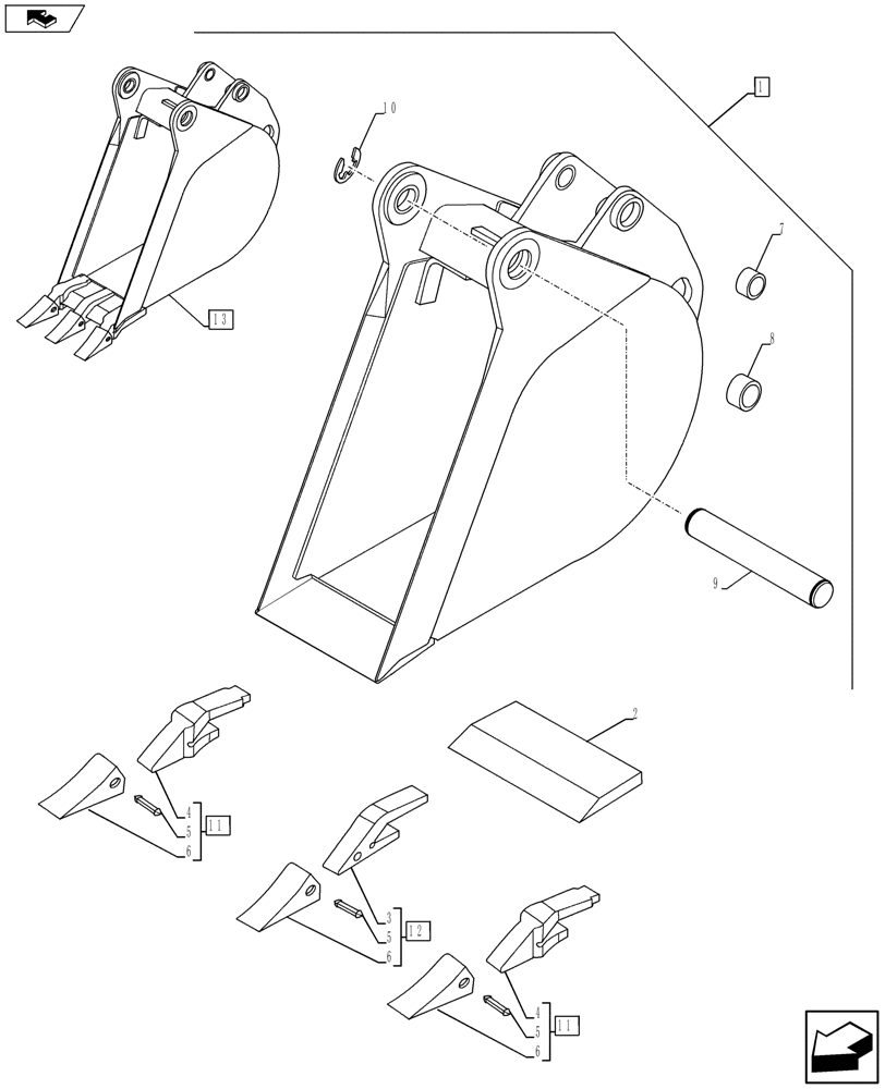 Схема запчастей Case 580SN WT - (88.084.03) - DIA KIT, UNIVERSAL BUCKET - 12IN/305MM (88) - ACCESSORIES