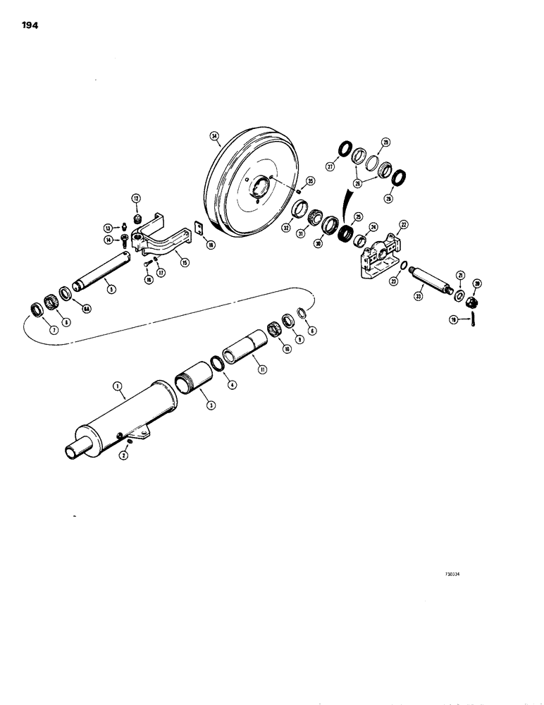 Схема запчастей Case 1150B - (194) - IDLER WHEEL AND TRACK RECOIL SYSTEM (04) - UNDERCARRIAGE