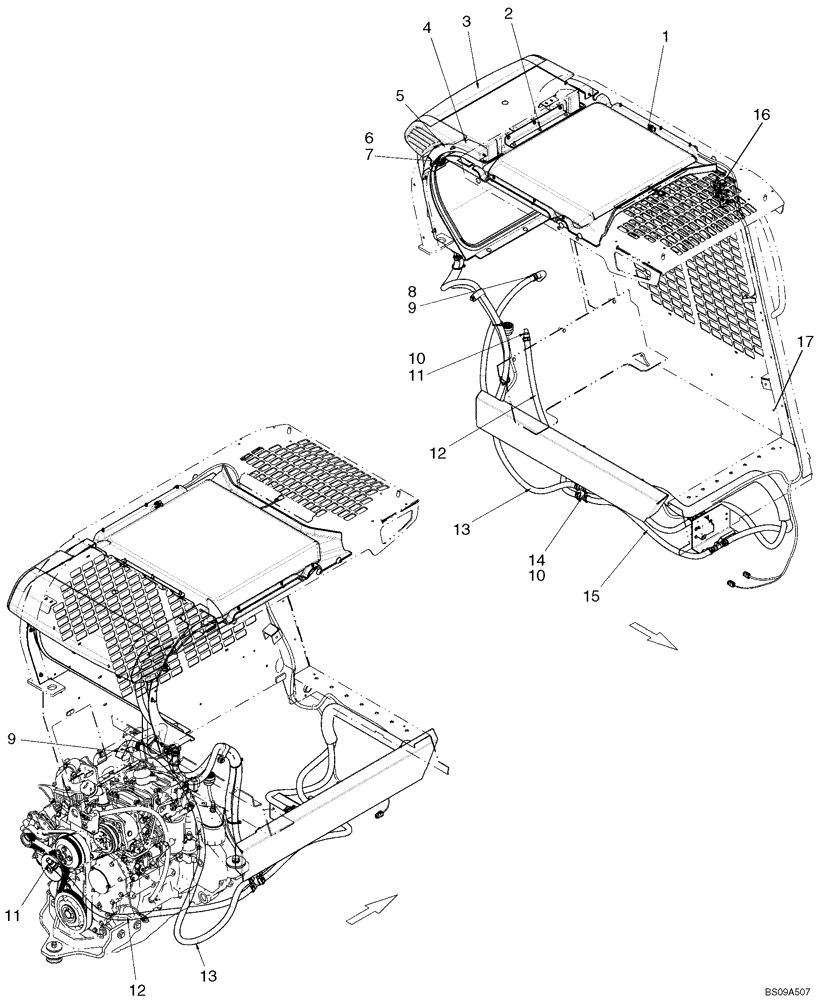 Схема запчастей Case 430 - (09-52) - HEATER SYSTEM (09) - CHASSIS