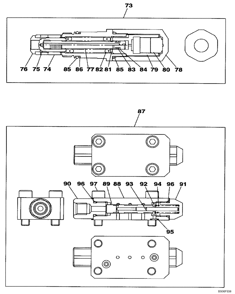 Схема запчастей Case CX460 - (06-04C) - VALVE ASSY, RELIEF - MOTOR, HYDRAULIC (06) - POWER TRAIN